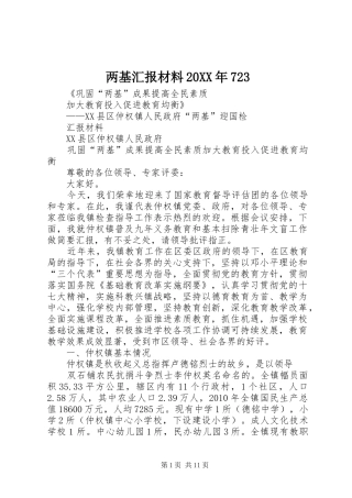 两基汇报材料20XX年723