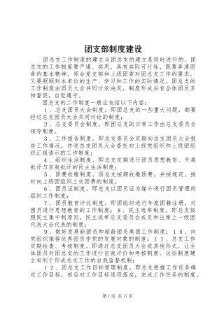 团支部规章制度建设