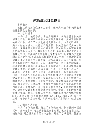 效能建设自查报告 
