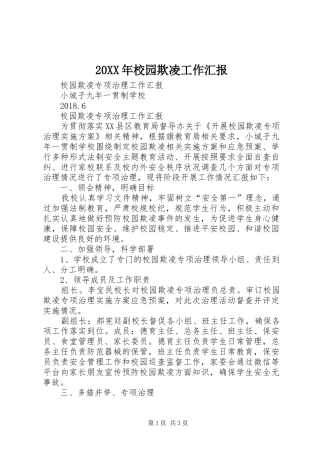 20XX年校园欺凌工作汇报 (5)