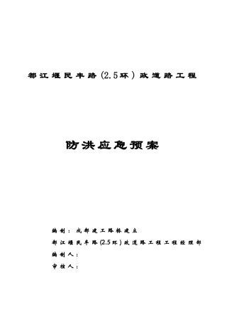 防洪应急预案封面