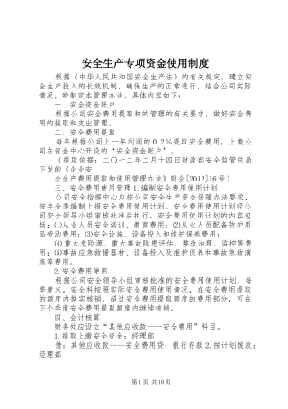 安全生产专项资金使用规章制度 (2)