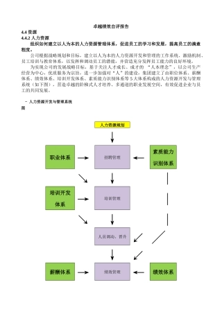 某公司卓越绩效自评报告