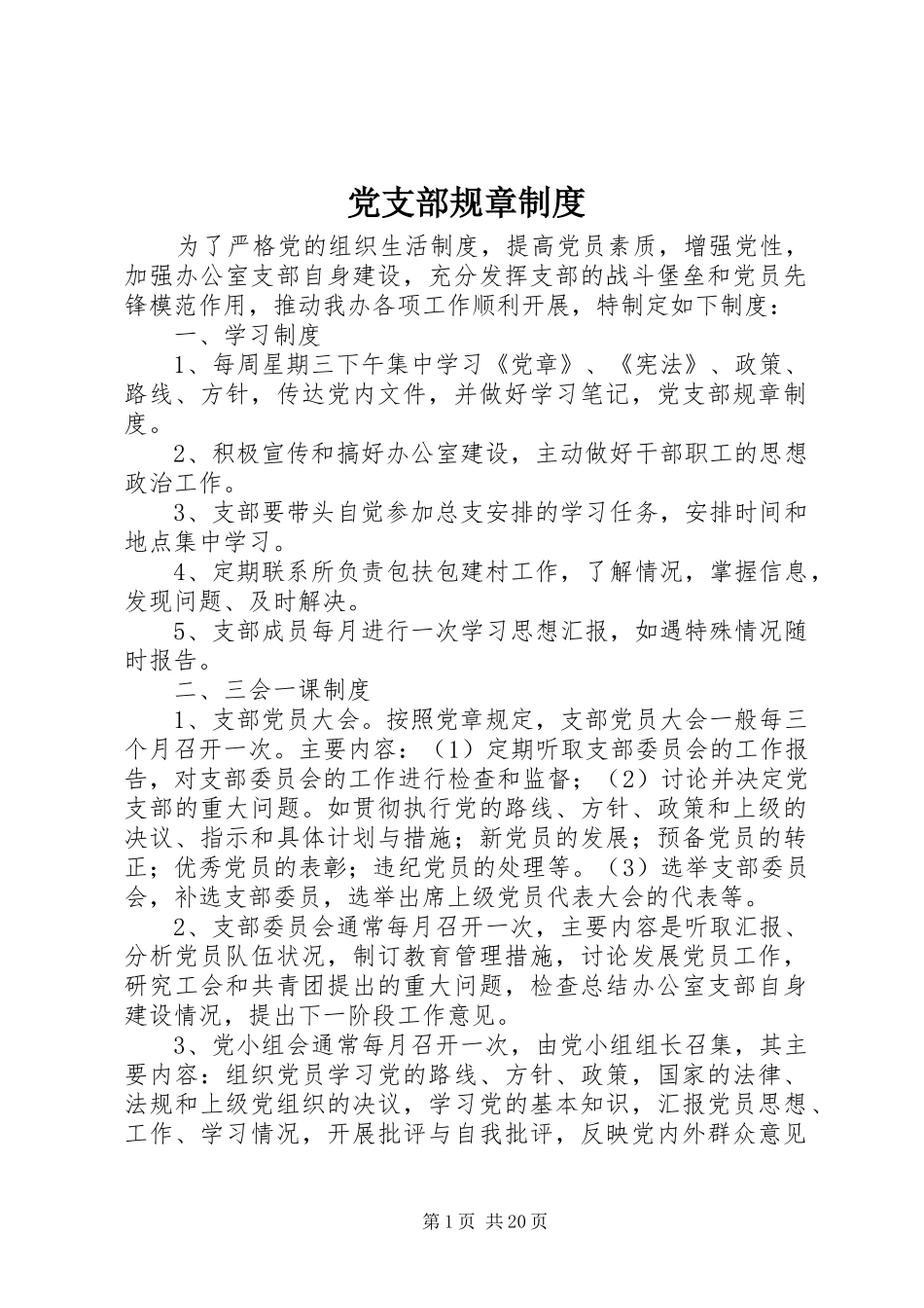 党支部规章规章制度  (2)_第1页
