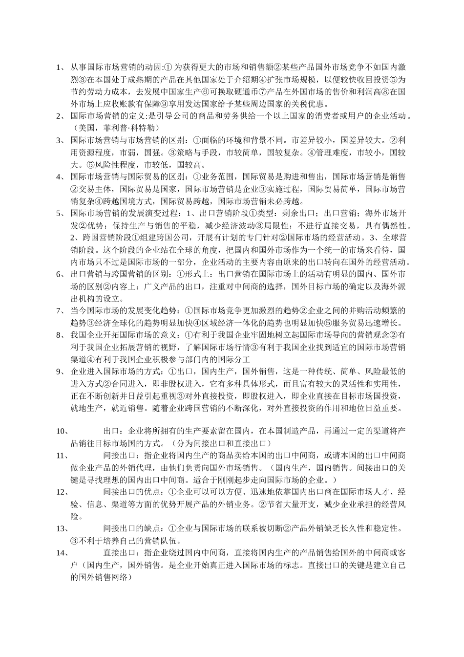 国际市场营销复习要点_第1页