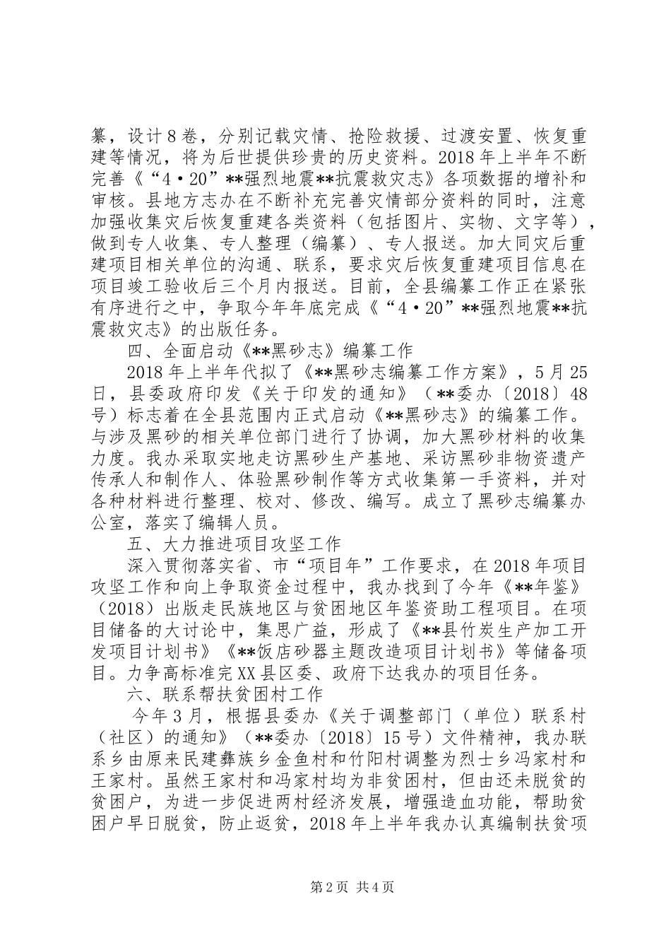 县志办XX年上半年工作总结及下半年计划_第2页