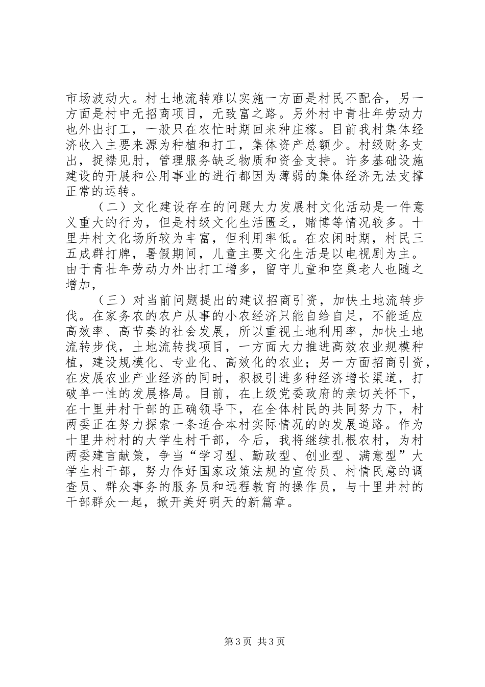 关于某村村情调研报告 _第3页