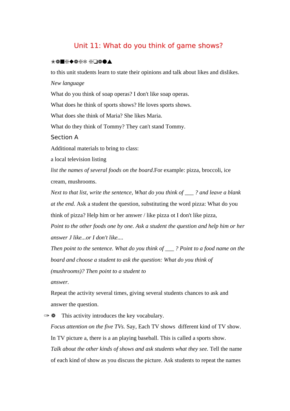 unit 11 what do you think of game shows 教案（人教新目标七年级下） (7)doc--初中英语 _第1页