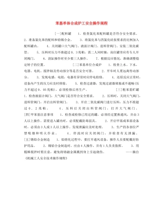 《安全操作规程》之苯基单体合成炉工安全操作规程 