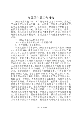 市区卫生局工作报告 