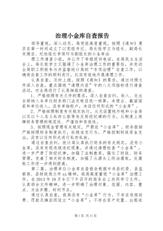 治理小金库自查报告 