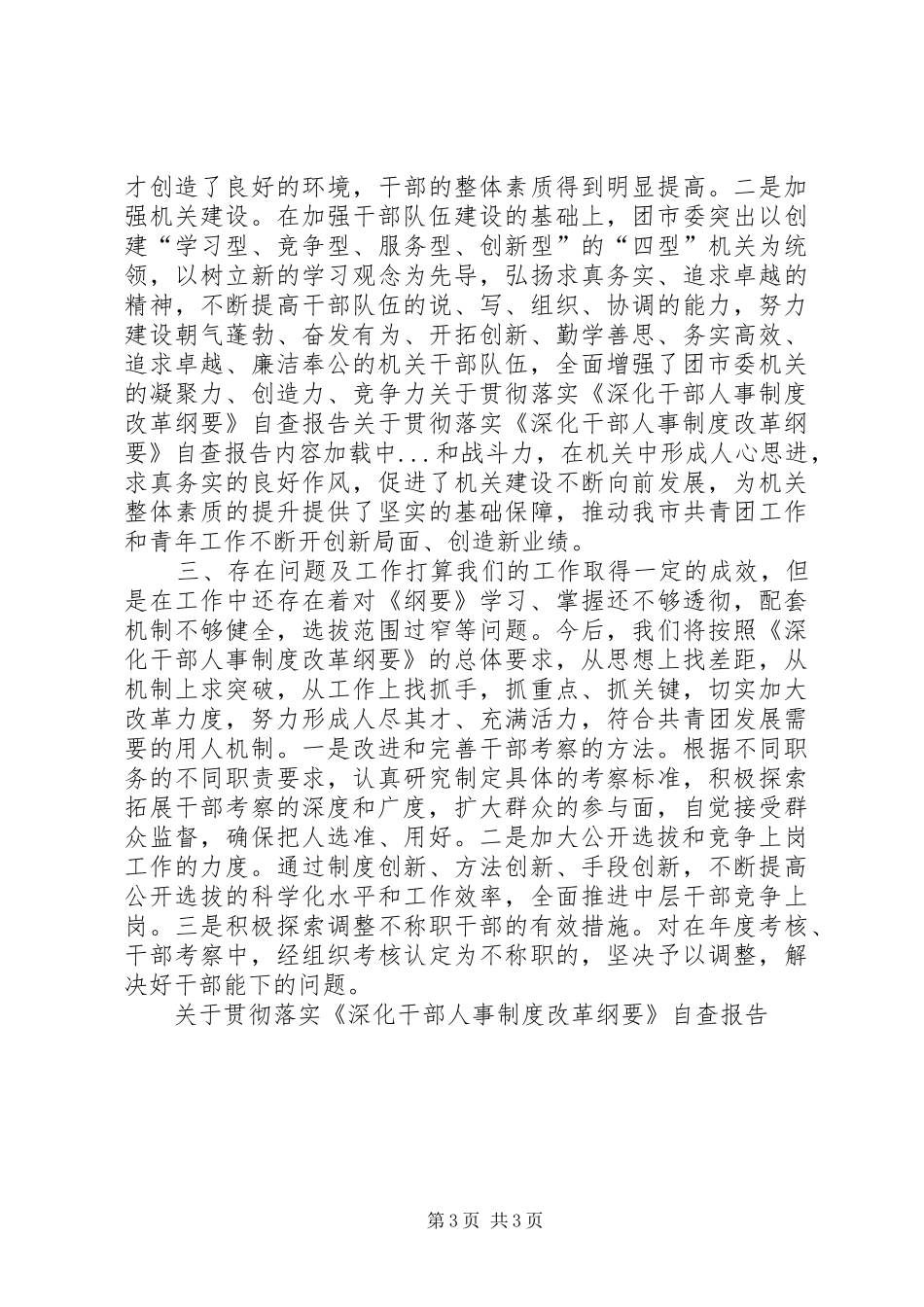 关于贯彻落实《深化干部人事规章制度改革纲要》自查报告 (2)_第3页