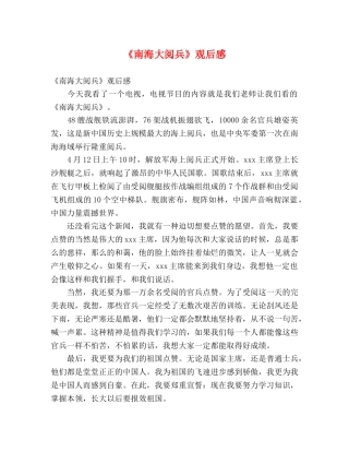 《南海大阅兵》观后感2 