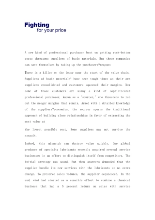 为价格而战英文