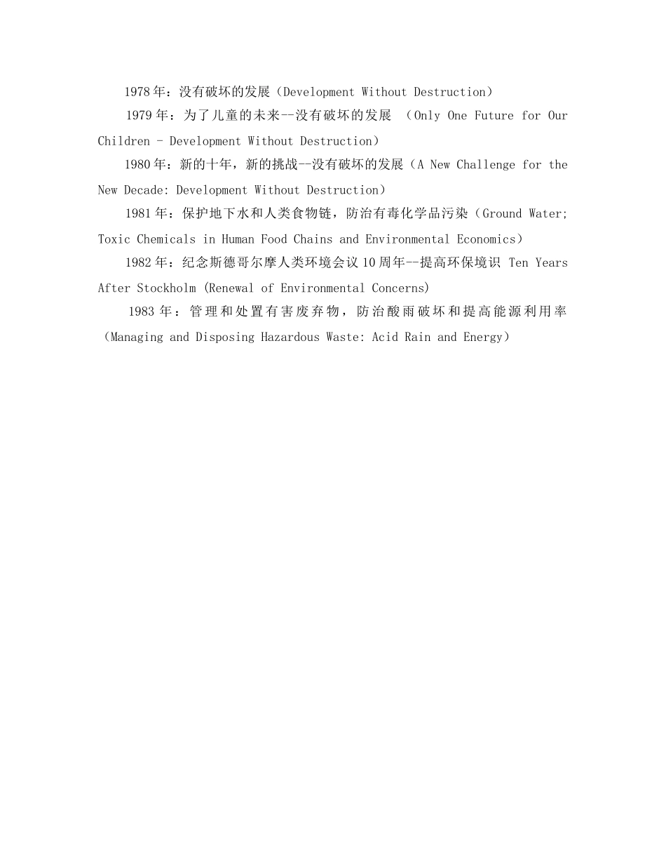 《安全管理环保》之世界环境日简介及历年世界环境日主题 _第2页