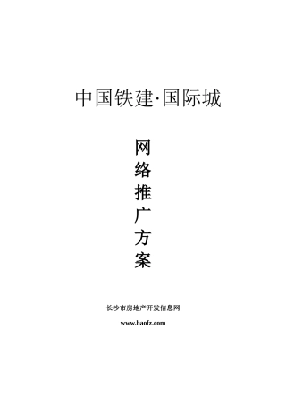 中国铁建·国际城网络推广方案
