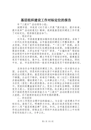 基层组织建设工作对标定位的报告1 