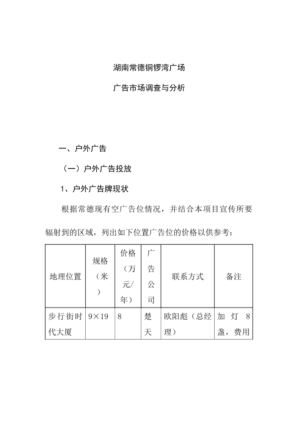 常德广告市场调查与分析_第1页
