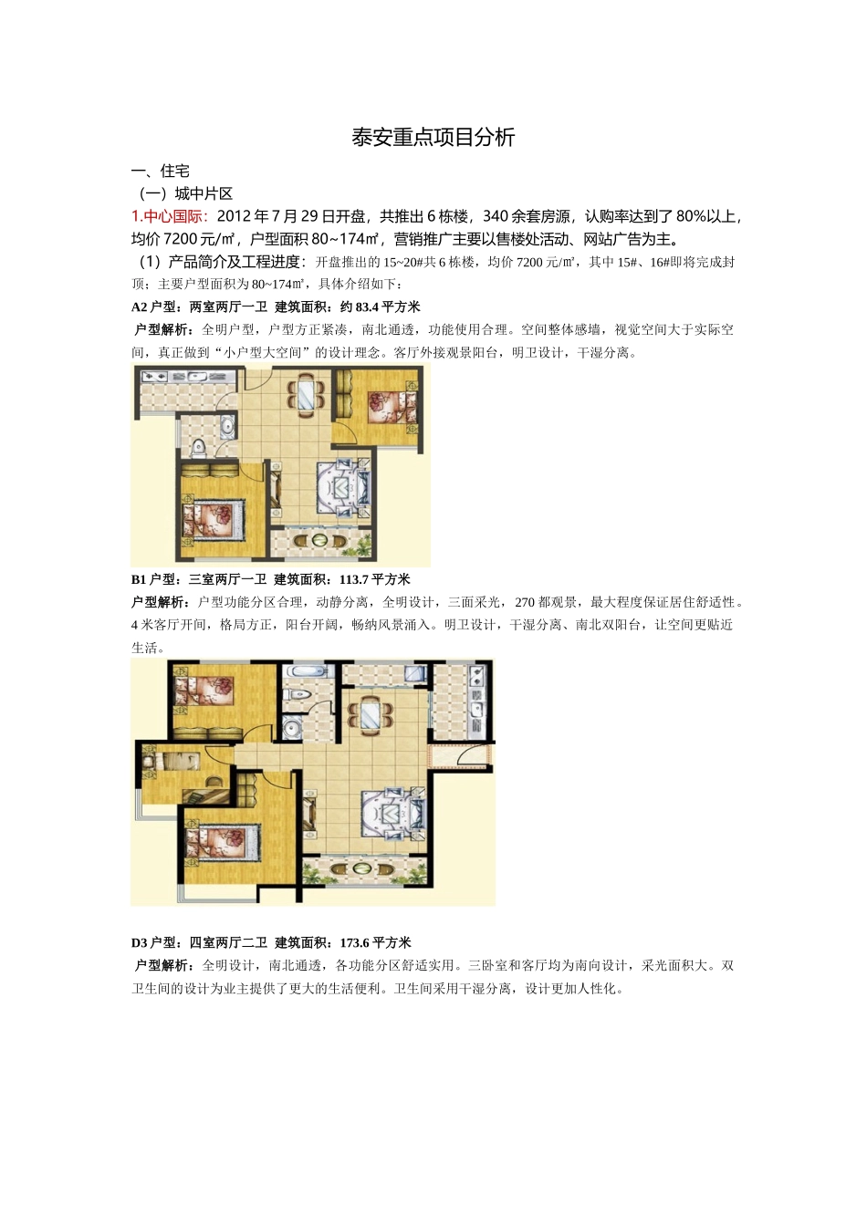 XXXX年8月山东泰安重点项目分析总结_39页_市场调查_第1页