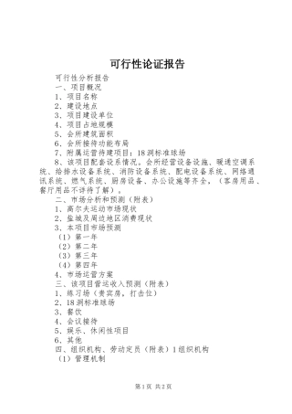 可行性论证报告 