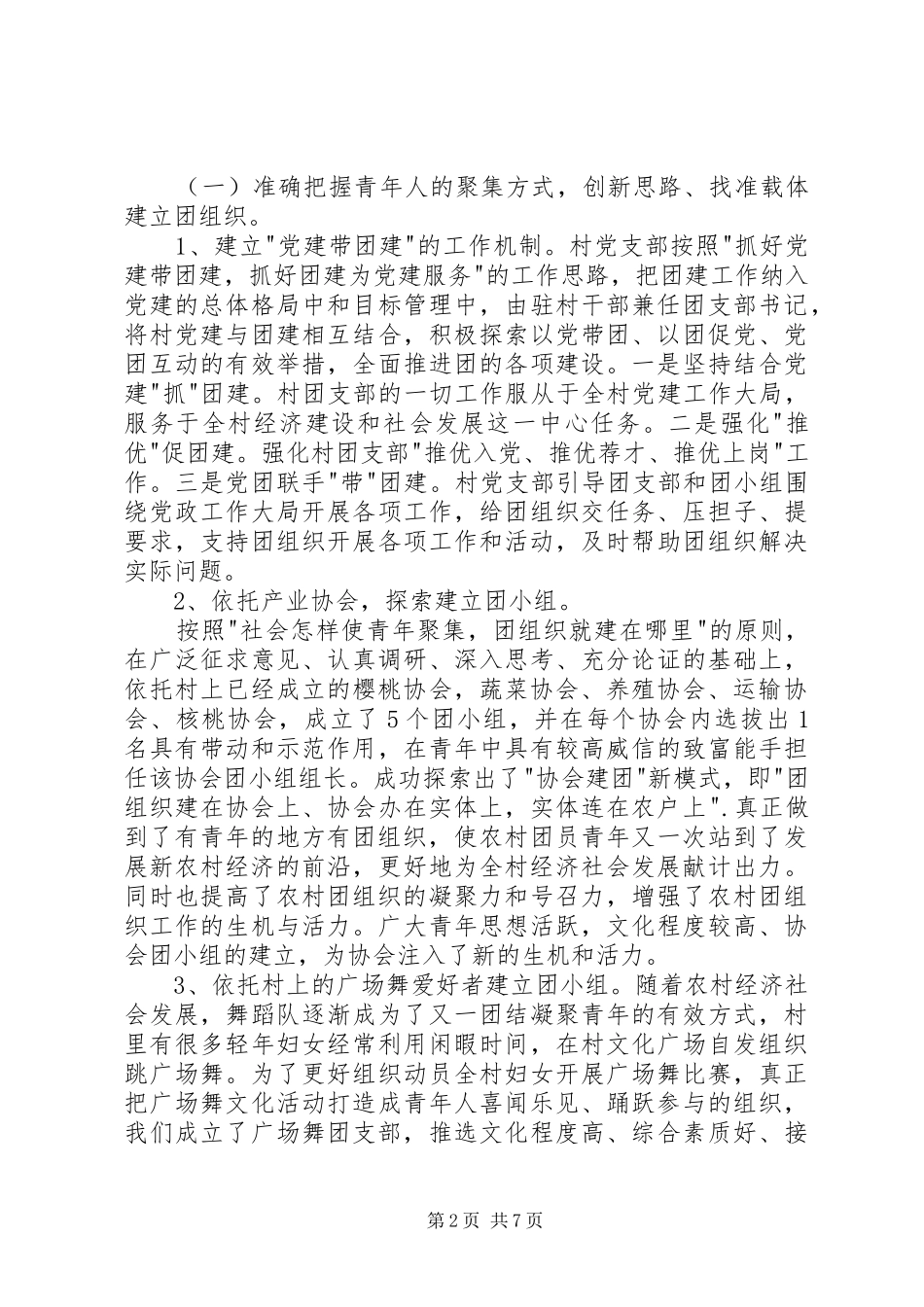 村团支部团建工作汇报 _第2页