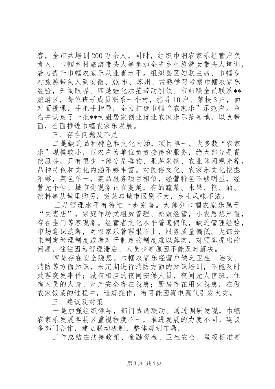 市巾帼农家乐调研报告 _第3页