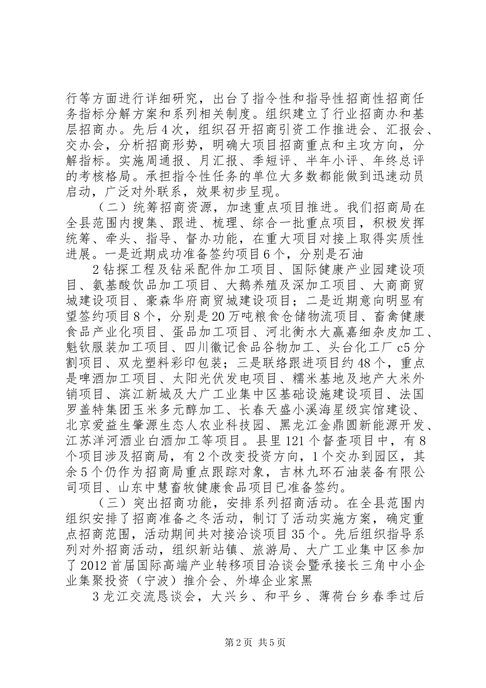 招商工作情况汇报 _第2页