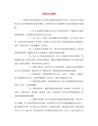 《安全操作规程》之洞采安全规程 