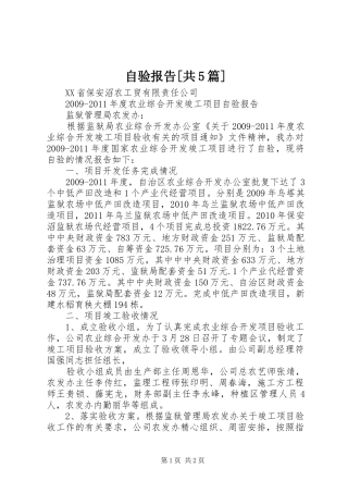 自验报告[共5篇] 