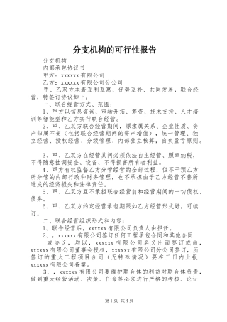 分支机构的可行性报告 