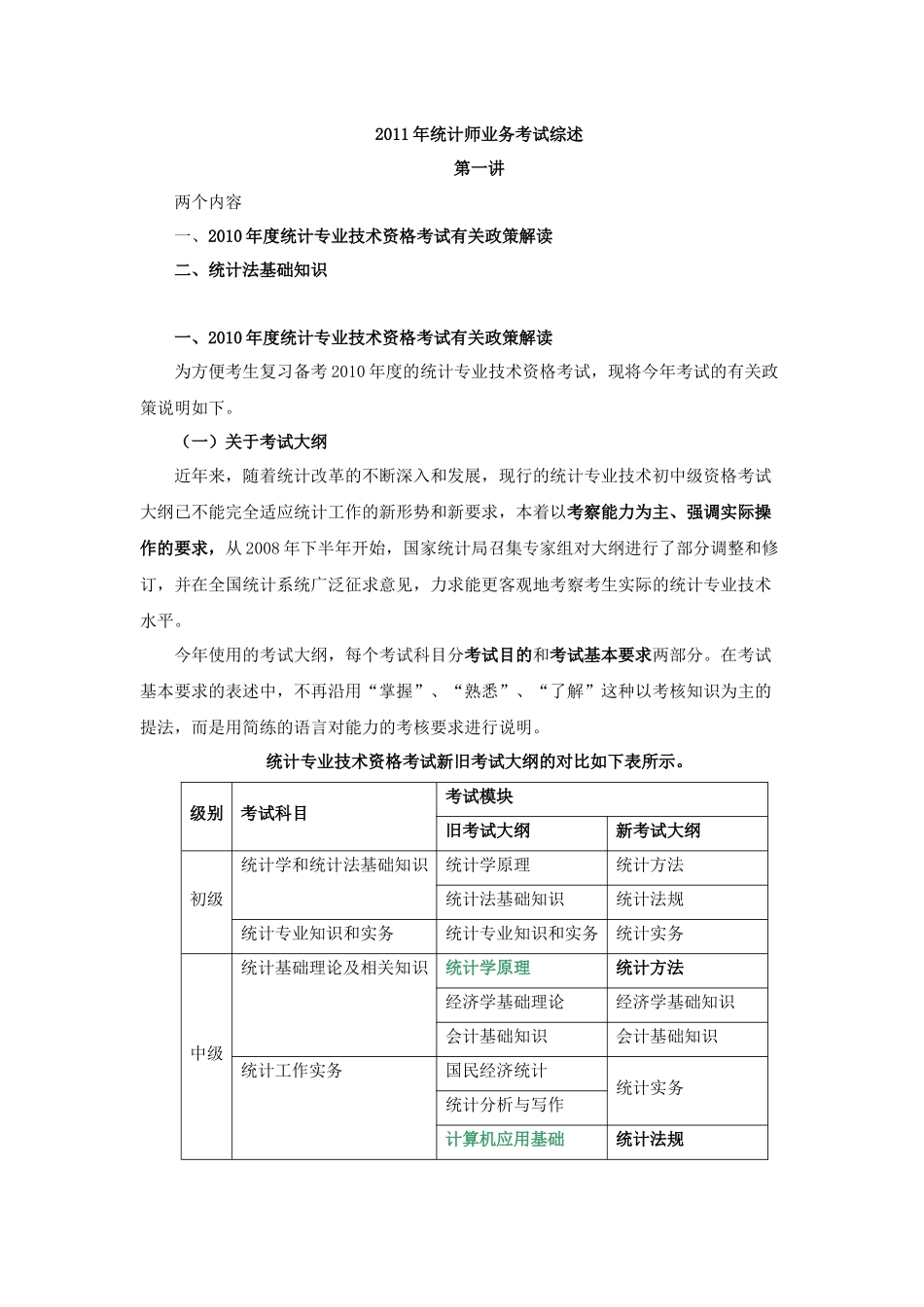 XXXX年统计师业务考试综述_第1页