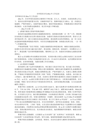 市环保局分局20xx年工作总结 