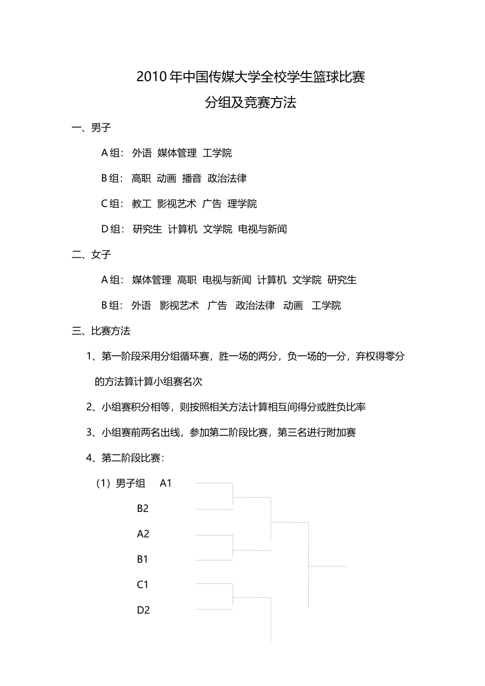 XXXX年中国传媒大学全校学生篮球比赛_第1页