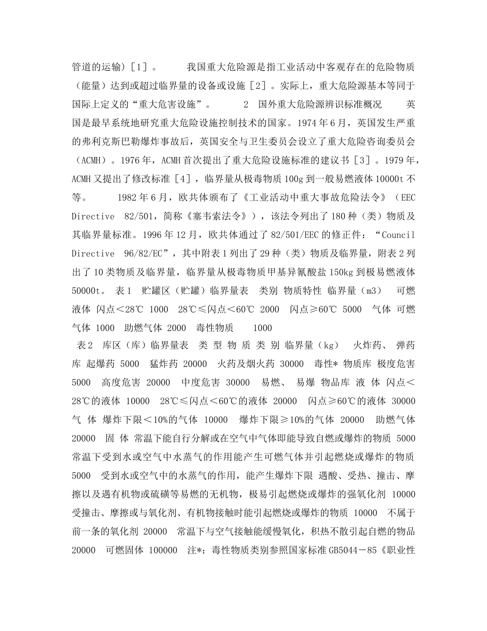 《安全管理论文》之论我国重大危险源辨识标准 _第2页