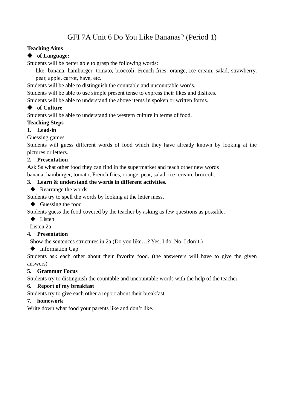 teaching plan of period 1 unit 6 7adoc--初中英语 _第1页