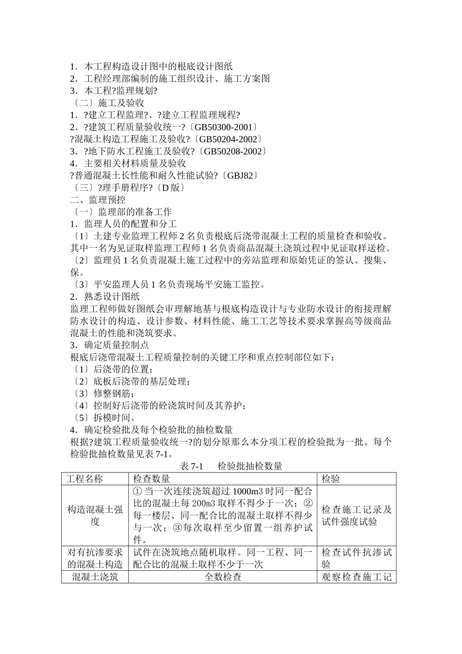 混凝土基础(后浇带混凝土)监理实施细则_第2页