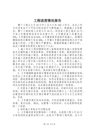 工程进度情况报告 