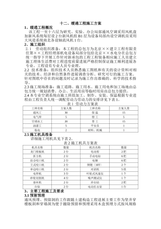 暖通工程施工方案