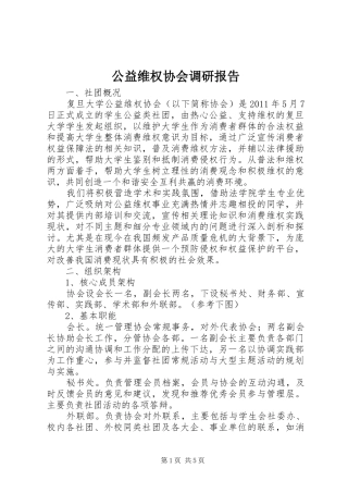 公益维权协会调研报告 