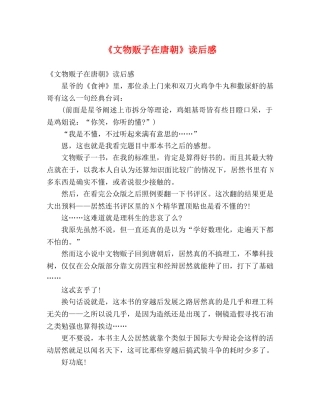 《文物贩子在唐朝》读后感2 