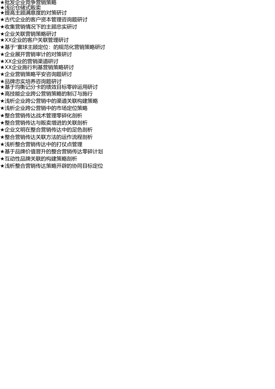 市场营销专业毕业论文参考选题大全(1218个) _第3页