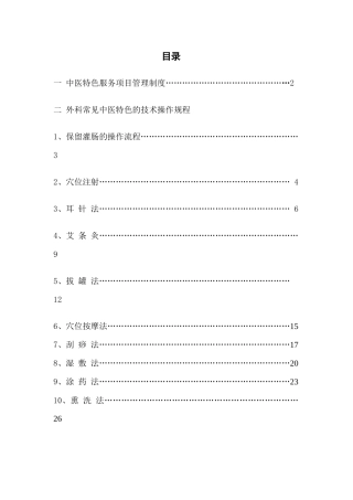 中医特色服务项目