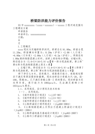 桥梁防洪能力评价报告 