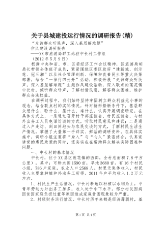 关于县城建投运行情况的调研报告(精) 
