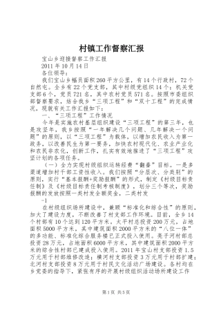 村镇工作督察汇报 