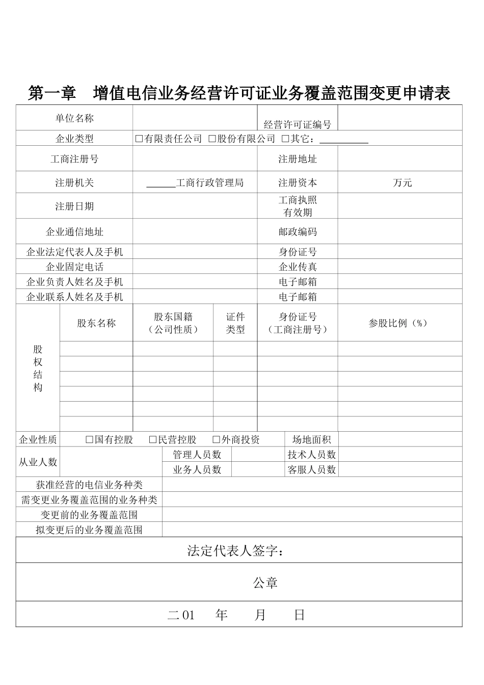 增值电信业务经营许可证业务覆盖范围变更申请材料_第3页