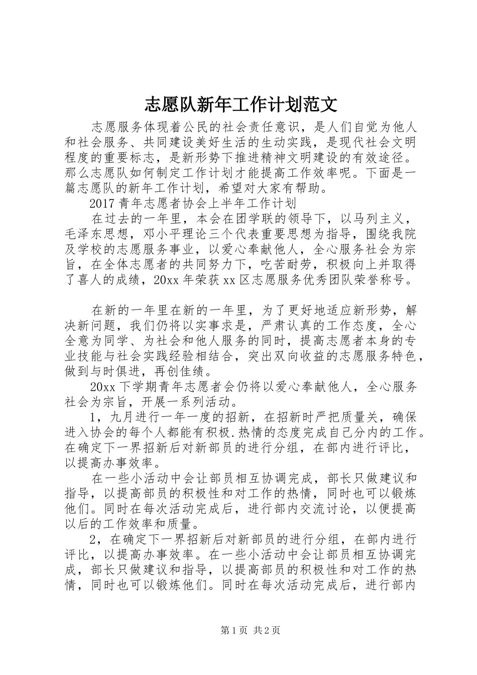 志愿队新年工作计划范文_第1页