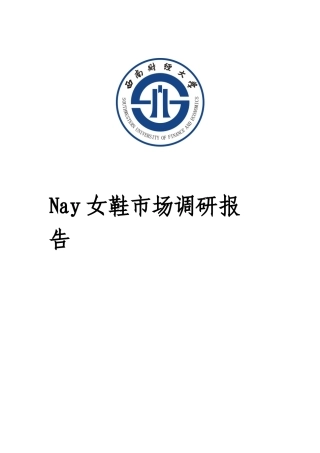 Nay女鞋市场调研思路与结果分析