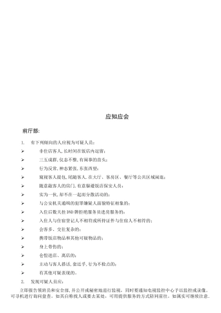 前厅部服务应知应会