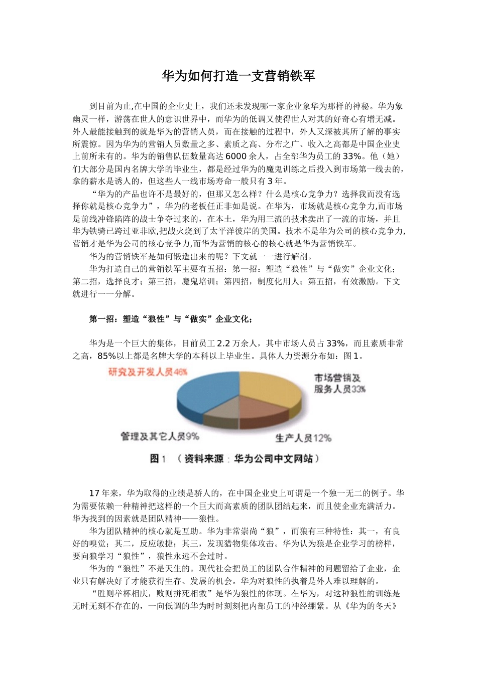 华为如何打造一支营销铁军_第1页